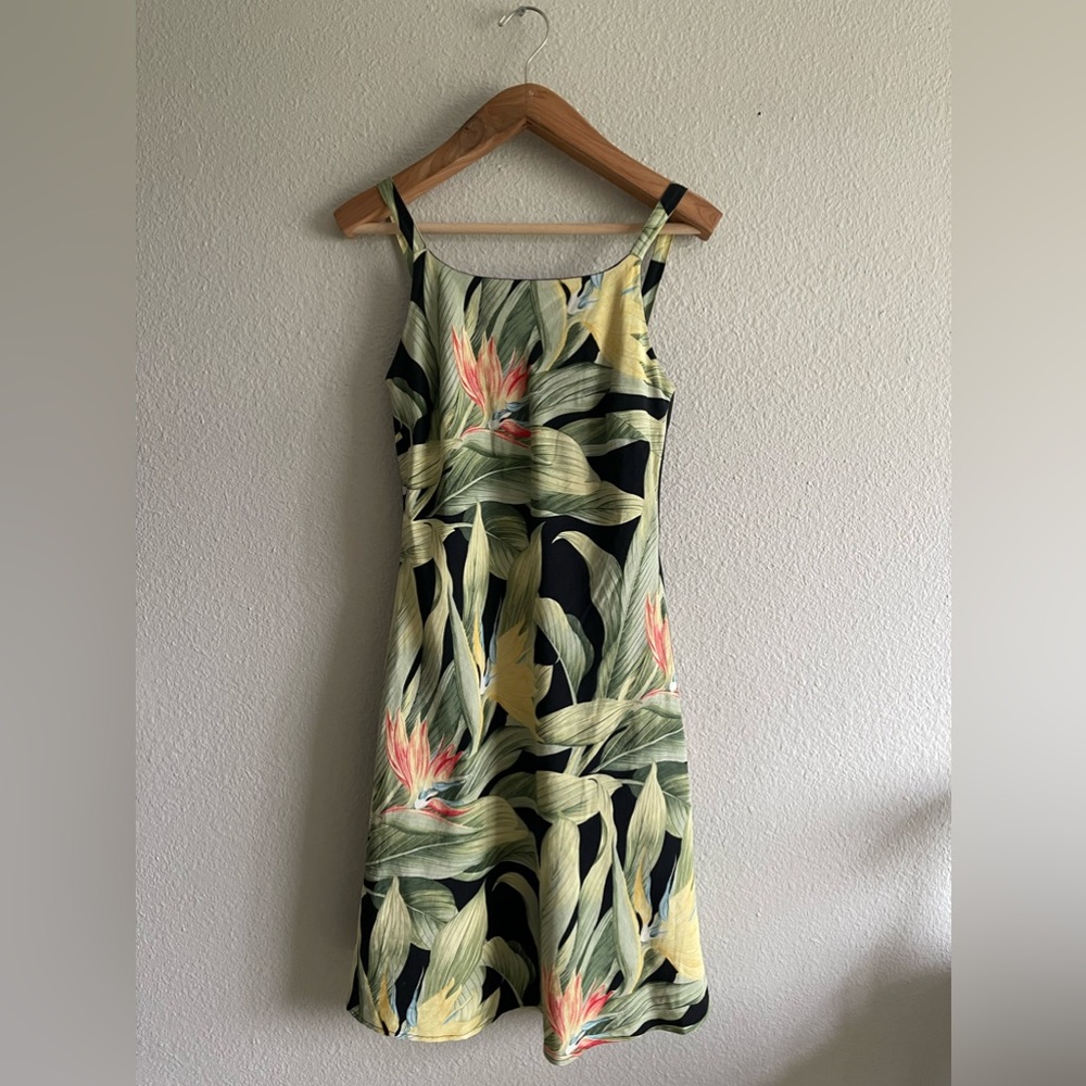 Tommy Bahama Vintage Silk Linen Dress Tropical Hawaiian